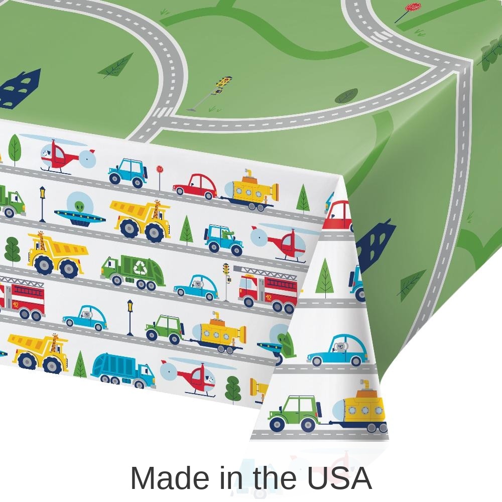 6/Case Bulk Transportation Time City Life Paper Tablecloths