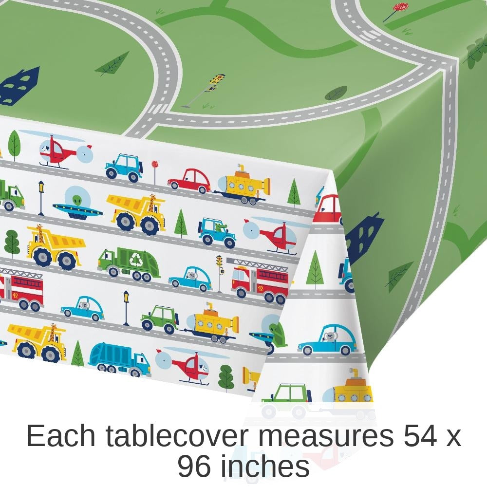 6/Case Bulk Transportation Time City Life Paper Tablecloths