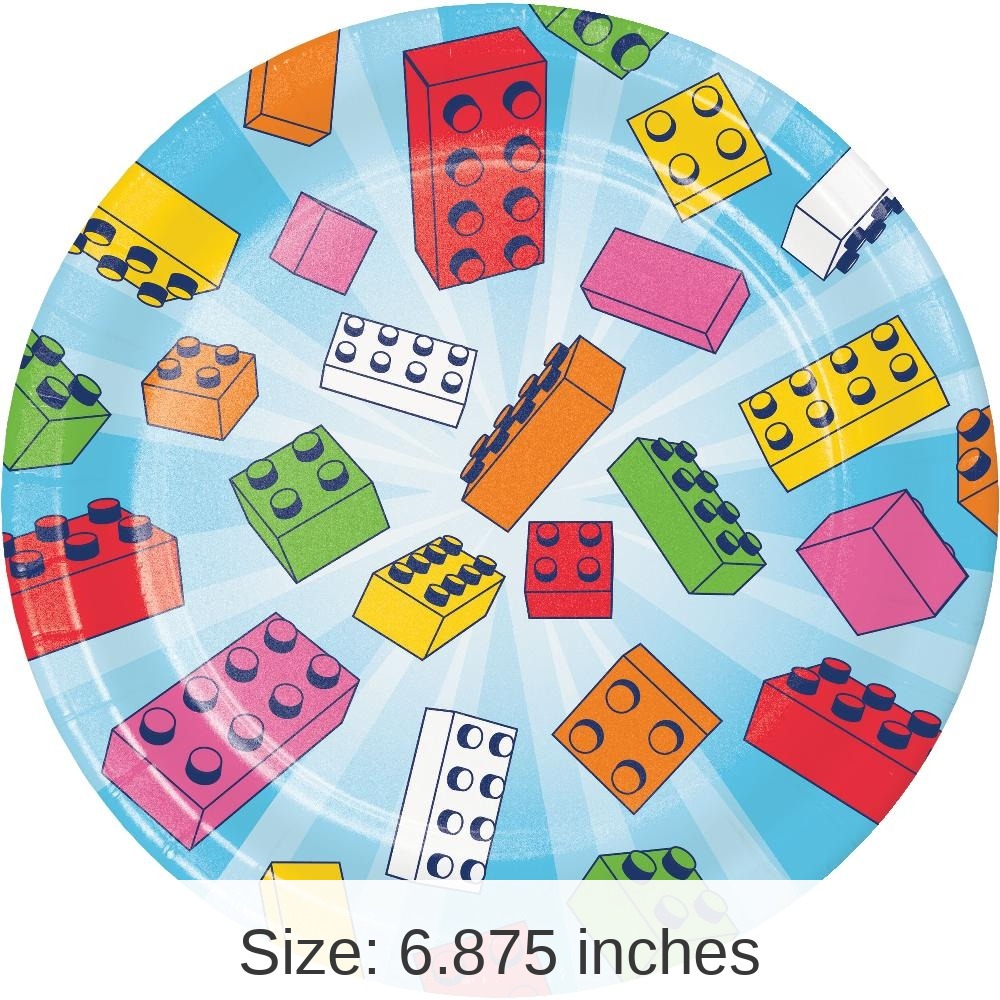 96/Case Bulk Block Bash Toy Blocks Dessert Plates