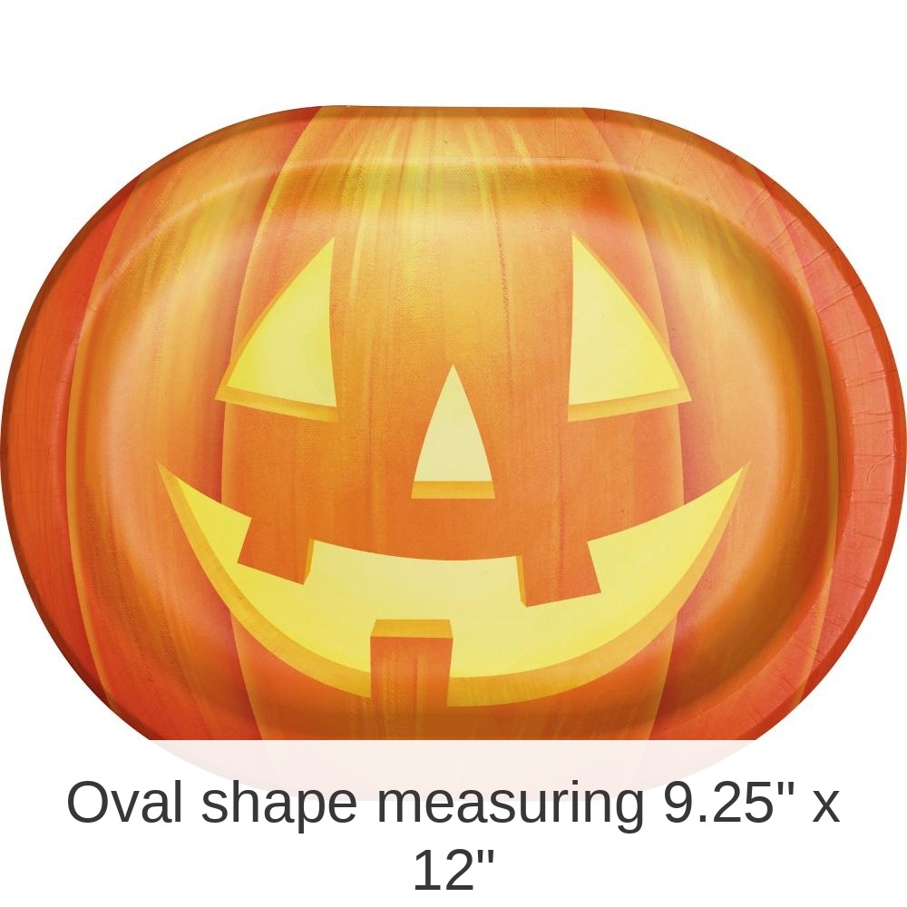 96/Case Bulk Pumpkin Party Paper Oval Platter