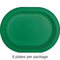 96/Case Bulk Emerald Green Paper Oval Platter