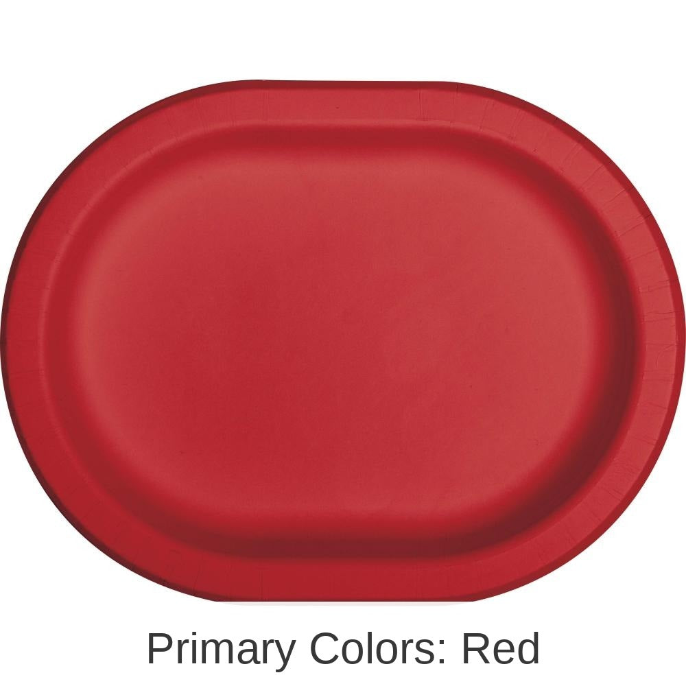 96/Case Bulk Classic Red Paper Oval Platter