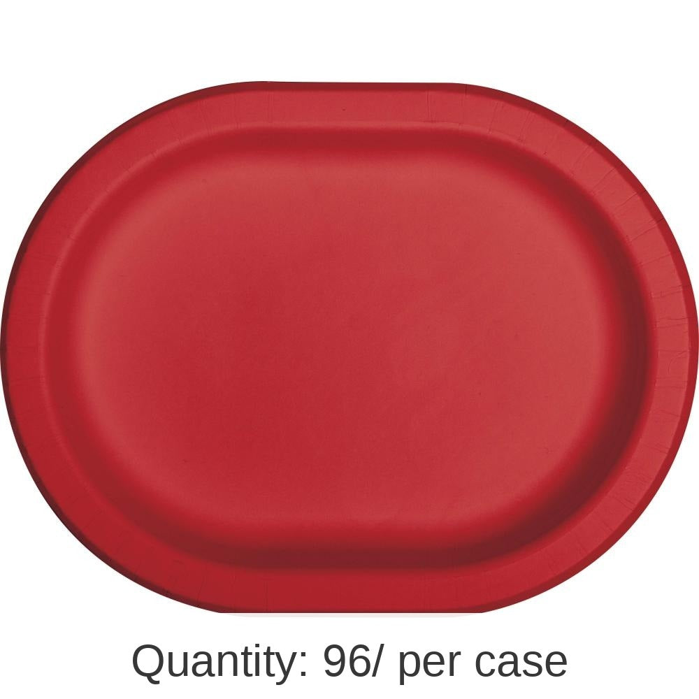 96/Case Bulk Classic Red Paper Oval Platter