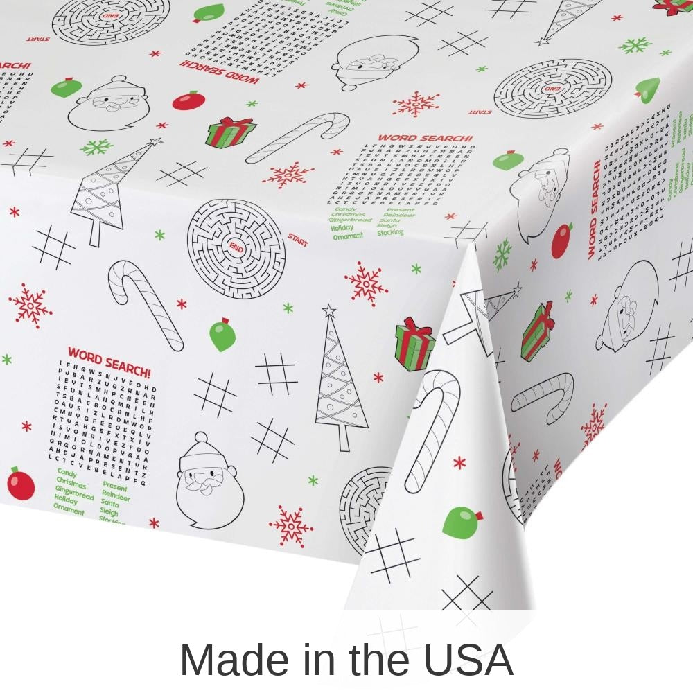12/Case Bulk Christmas Activity Paper Tablecover