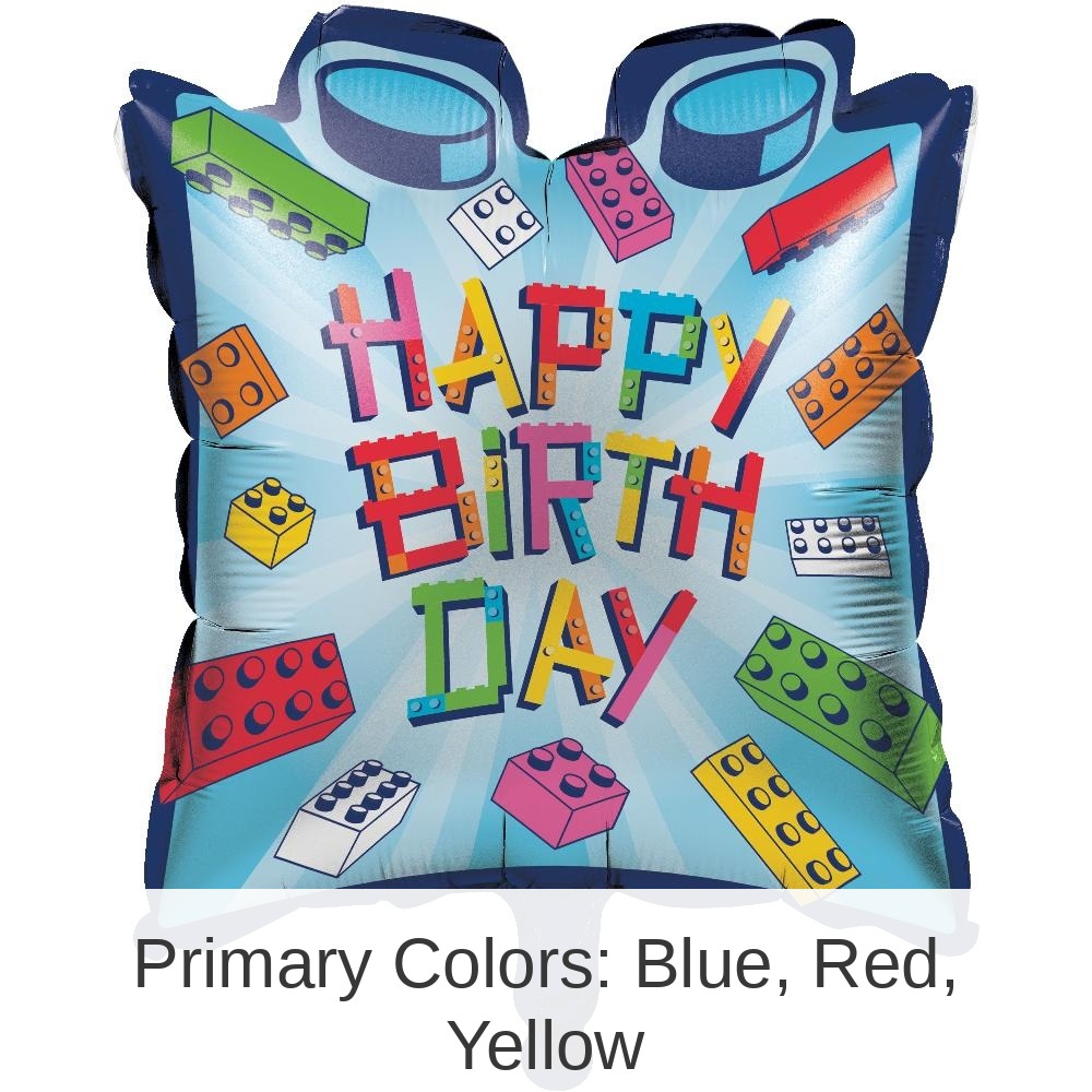 10/Case Bulk Block Bash "Happy Birthday" Toy Blocks Balloons
