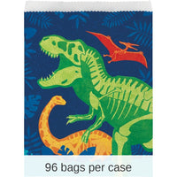96/Case Bulk Dino Dig Paper Treat Bags, Large