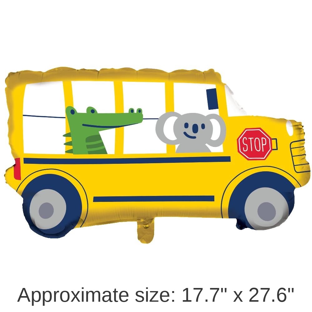 10/Case Bulk Transportation Time City Life Yellow School Bus Balloons