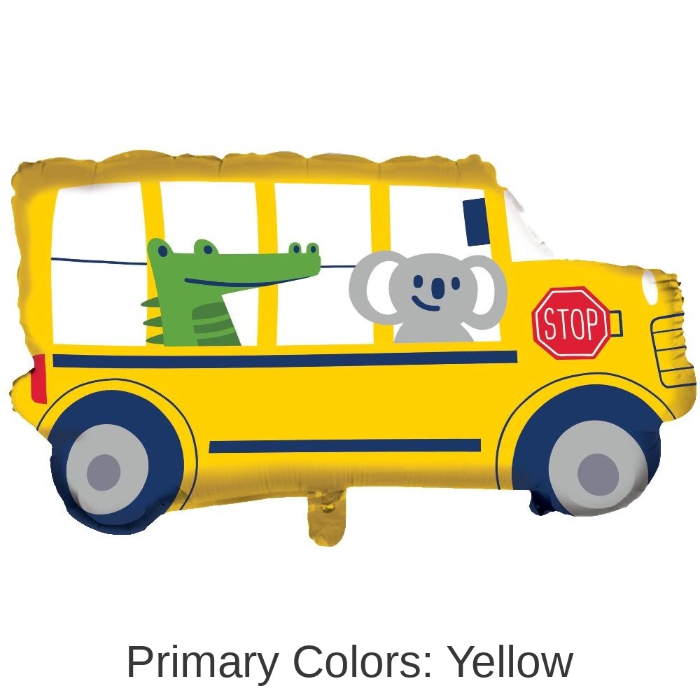 10/Case Bulk Transportation Time City Life Yellow School Bus Balloons