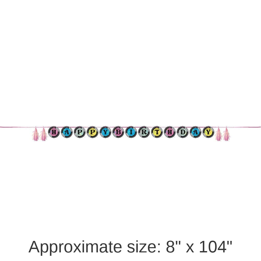 12/Case Bulk Birthday Beats Happy Birthday Ribbon Banner