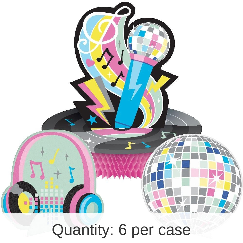6/Case Bulk Birthday Beats Disco Party Honeycomb Centerpieces