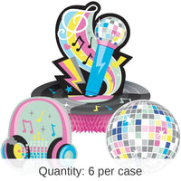 6/Case Bulk Birthday Beats Disco Party Honeycomb Centerpieces