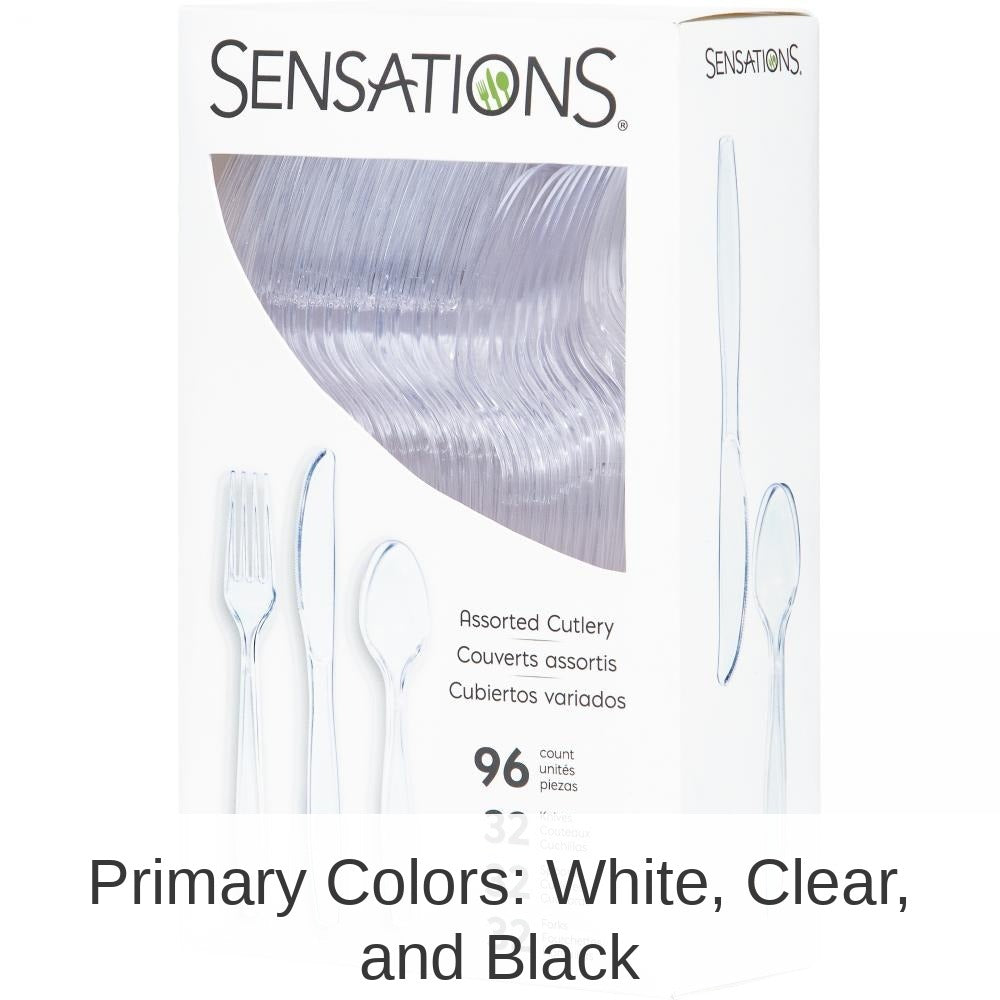 576/Case Bulk Assorted Plastic Cutlery, Clear