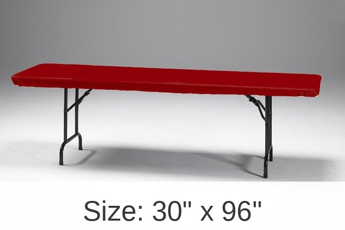 12/Case Bulk Red Stay Put 30" x 96" Table Covers