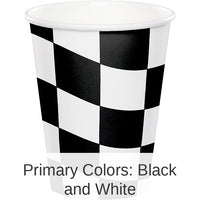 96/Case Bulk Black and White Check 9 oz Cups