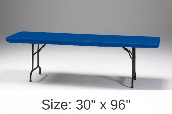 12/Case Bulk Royal Blue Stay Put 30" x 96" Table Covers