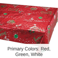 6/Case Bulk Metallic Printed Christmas Plastic Table Covers
