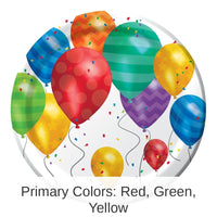 96/Case Bulk Balloon Blast 7 inch Dessert Plate