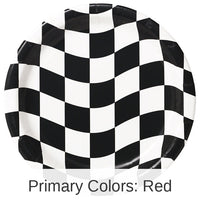 96/Case Bulk Black and White Check Dessert Plates