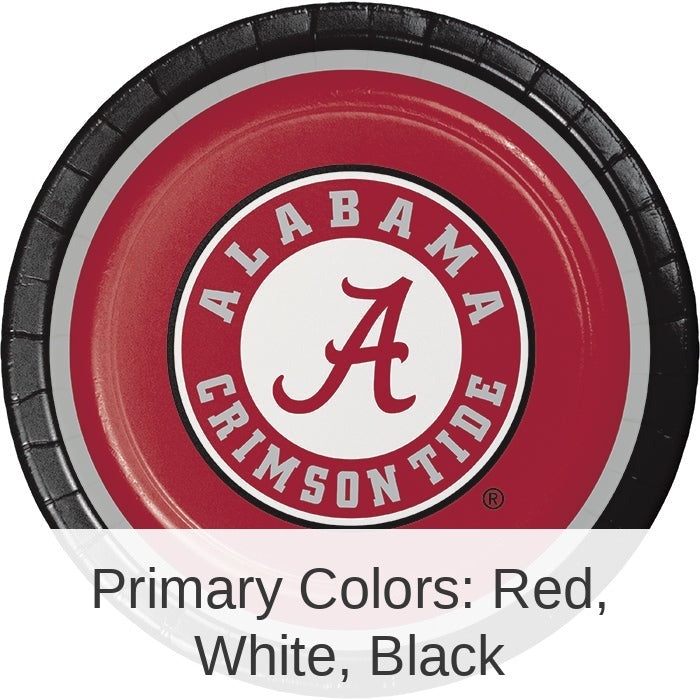 96/Case Bulk Alabama Crimson Tide Dinner Plates