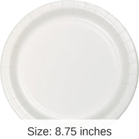 240/Case Bulk White Sturdy Style 8.75 inch Dinner Plates