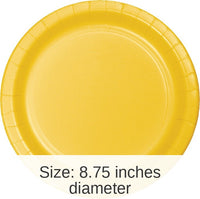 240/Case Bulk School Bus Yellow Sturdy Style 8.75 inch Dinner Plates