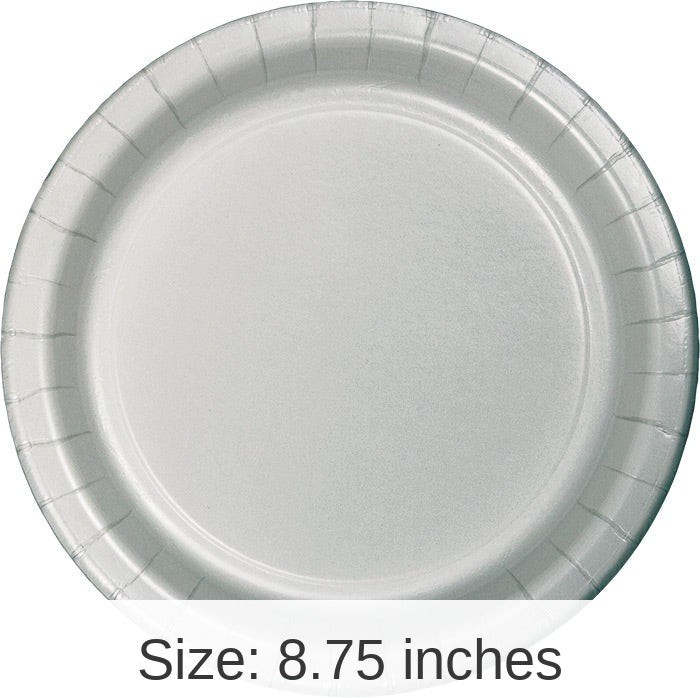 240/Case Bulk Shimmering Silver Sturdy Style 8.75 inch Dinner Plates