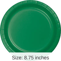 240/Case Bulk Emerald Green Sturdy Style 8.75 inch Dinner Plates