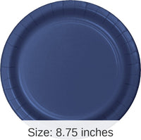 240/Case Bulk Navy Sturdy Style 8.75 inch 8.75 inch Dinner Plates