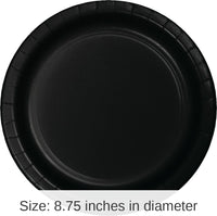 240/Case Bulk Black Velvet Sturdy Style 8.75 inch Dinner Plates
