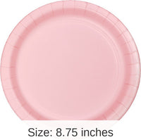 240/Case Bulk Classic Pink Sturdy Style 8.75 inch Dinner Plates