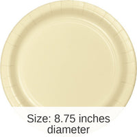 240/Case Bulk Ivory Sturdy Style 8.75 inch Dinner Plates