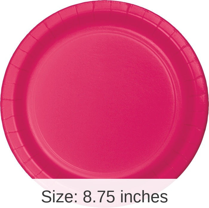 240/Case Bulk Hot Magenta Sturdy Style 8.75 inch Dinner Plates