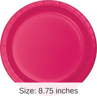 240/Case Bulk Hot Magenta Sturdy Style 8.75 inch Dinner Plates