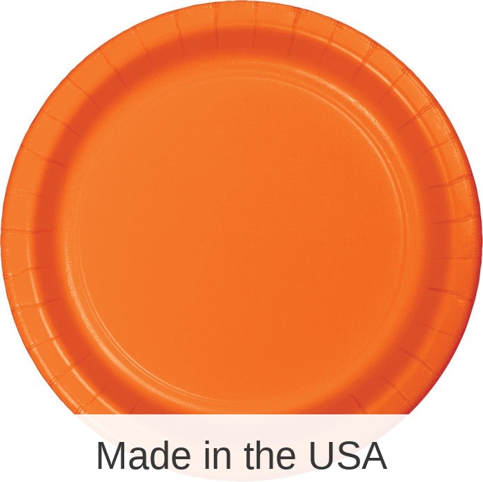 240/Case Bulk Sunkissed Orange Sturdy Style 8.75 inch Dinner Plates