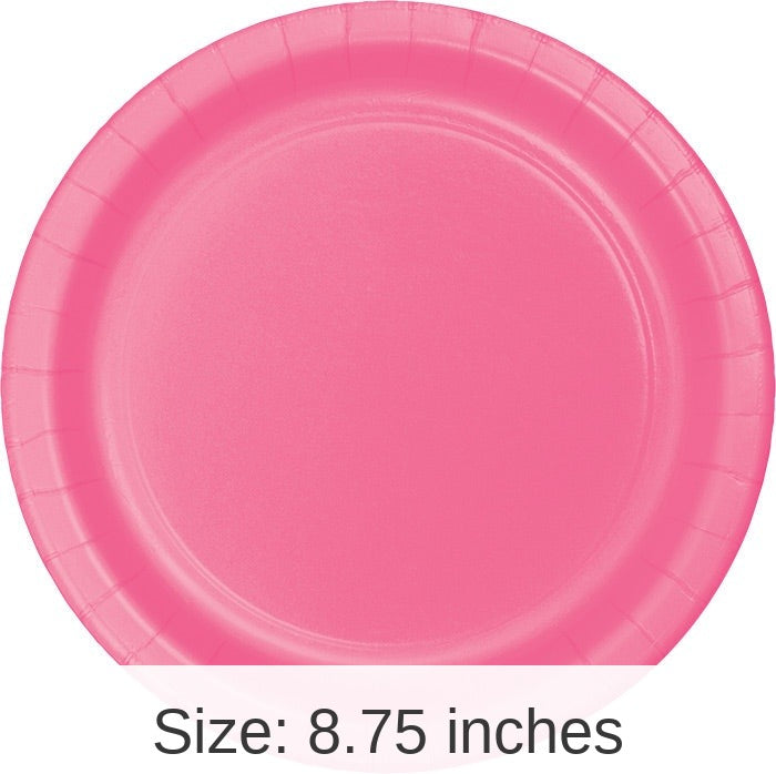 240/Case Bulk Candy Pink Sturdy Style 8.75 inch Dinner Plates