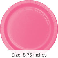 240/Case Bulk Candy Pink Sturdy Style 8.75 inch Dinner Plates