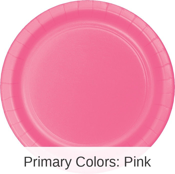 240/Case Bulk Candy Pink Sturdy Style 8.75 inch Dinner Plates