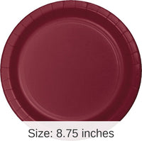 240/Case Bulk Burgundy Sturdy Style 8.75 inch Dinner Plates