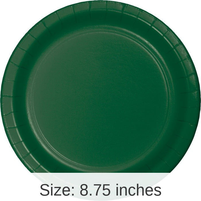 240/Case Bulk Hunter Green Sturdy Style 8.75 inch Dinner Plates