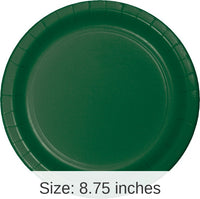 240/Case Bulk Hunter Green Sturdy Style 8.75 inch Dinner Plates