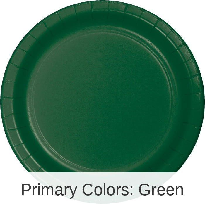 240/Case Bulk Hunter Green Sturdy Style 8.75 inch Dinner Plates