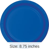 240/Case Bulk Cobalt Blue Sturdy Style 8.75 inch Dinner Plates