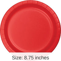 900/Case Bulk Classic Red 8.75 inch Dinner Plates