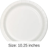240/Case Bulk White Sturdy Style Paper Banquet Plates 10.25 inch