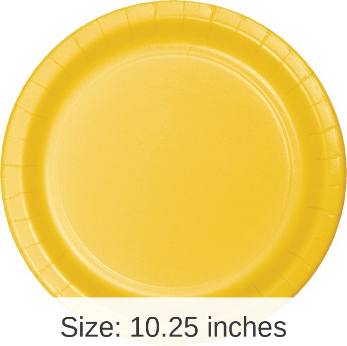 240/Case Bulk School Bus Yellow Sturdy Style Paper Banquet Plates 10.25 inch