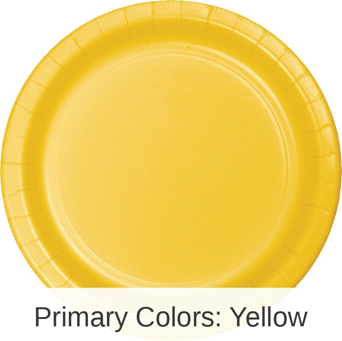240/Case Bulk School Bus Yellow Sturdy Style Paper Banquet Plates 10.25 inch