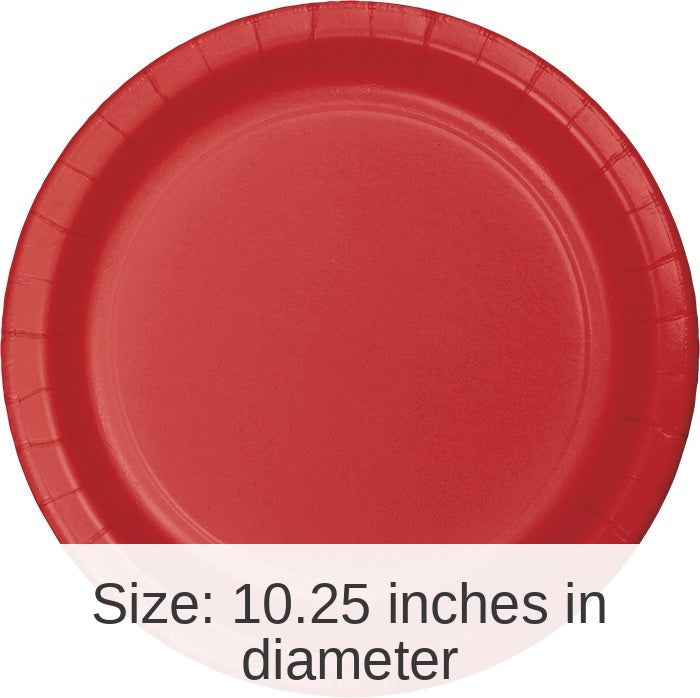 240/Case Bulk Classic Red Sturdy Style Paper Banquet Plates 10.25 inch