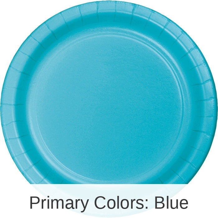 240/Case Bulk Bermuda Blue Sturdy Style Paper Banquet Plates 10.25 inch