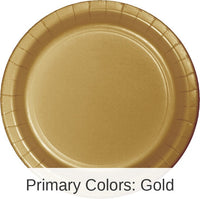 240/Case Bulk Glittering Gold Sturdy Style Paper Banquet Plates 10.25 inch