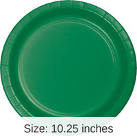 240/Case Bulk Emerald Green Sturdy Style Paper Banquet Plates 10.25 inch